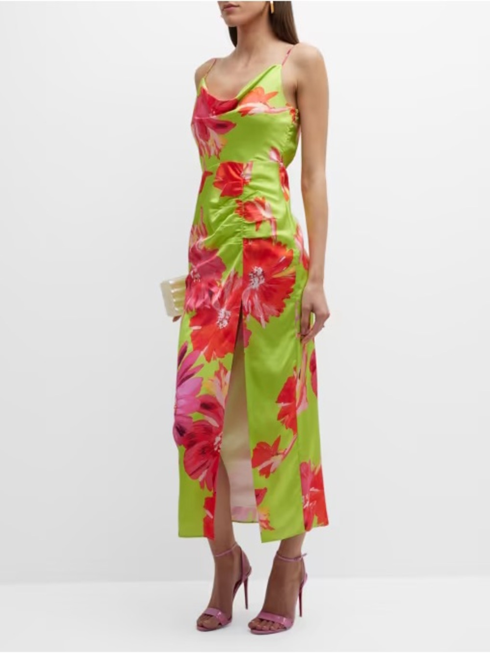 MILLY Lillana Floating Cosmos Midi Slip Dress - 6
